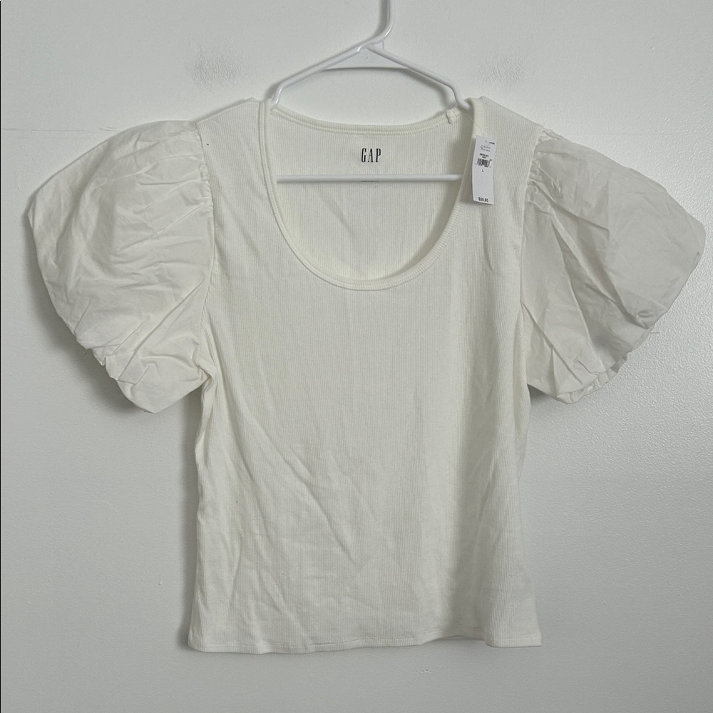 GAP Women's Cream Puff Sleeve Blouse